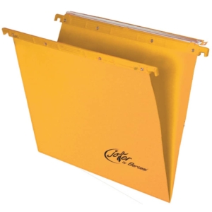 Cartelle sospese per cassetto orizzontali Linea Joker Bertesi 270g/m² - Interasse 39 cm - Fondo a V - Giallo (conf.25)