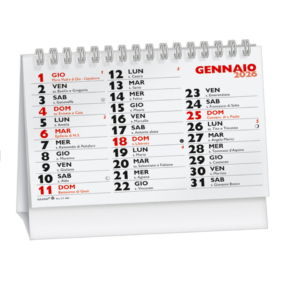 Calendario da Tavolo wire-o (13 fogli) 14,4x10,2 cm Rosso/nero CT400