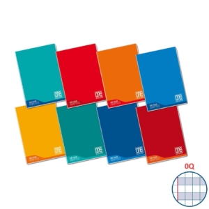 Quaderno Maxi One Color 100g/m² Didattico A4 a quadretti Q con margini - copertina in colore assortito - 18+1 fogli - 7045