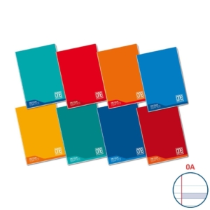 Quaderno Maxi One Color 100g/m² Didattico A4 - rigatura A con margini - copertina in colore assortito - 18+1 fogli - 7041