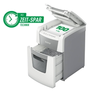 Distruggidocumenti automatico Leitz IQ P4 Small Office AutoFeed 100 fogli - 34 litri - Bianco - 80110000