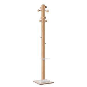 Appendiabiti da terra in legno Paperflow 8 ganci Wood Range Modello C 35x35x178 cm Bianchi - K700010