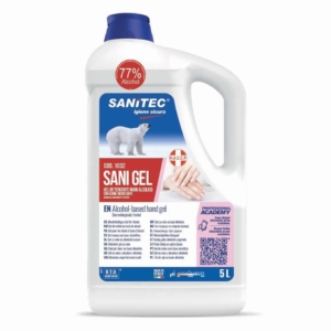 Gel igienizzante mani a base alcolica Sanitec Sani Gel Alcol 70% - Trasparente - flacone 4,5kg - 1032