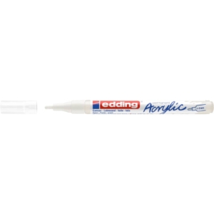 Pennarello acrilico Edding 5300 - punta tonda 1-2 mm tratto fine - bianco-traffico - E-5300 922