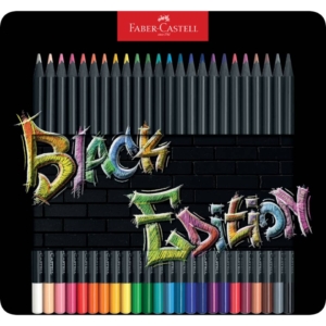 Matite colorate Faber-Castell Black Edition - Colori Assortiti - astuccio in metallo - Ømina 3,3 mm - 116425 (conf.24)