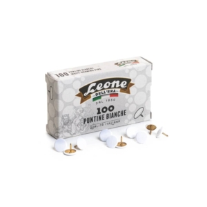 Puntine da disegno Leone Dell'Era testa Ø9,5 mm - bianche scatola di cartone da 100 pezzi PPC1001