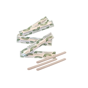 Palette da caffè Dopla Green in legno avana 105 mm - imbustate singolarmente - 05049 (conf.50)