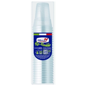 Bicchieri Trasparenti in polistirene Dopla 350 ml (300 L) (conf.25)