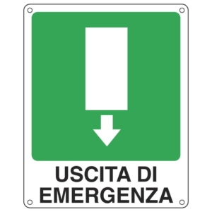 Cartello sicurezza 25x31 cm Cartelli Segnalatori "Uscita di emergenza" 20107X