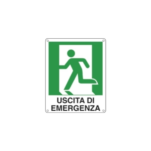 Cartello sicurezza 25x31 cm. Cartelli Segnalatori "Uscita di emergenza sinistra" - E20105X