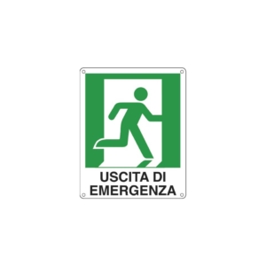 Cartello sicurezza 25x31 cm. Cartelli Segnalatori "Uscita di emergenza destra" E20106X