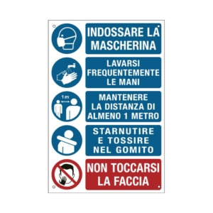 Cartello informativo 20x30 cm Cartelli Segnalatori "Prescrizioni per i lavoratori per prevenire il contagio"