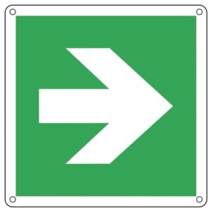 Cartello d'emergenza 25x25 cm Cartelli Segnalatori "Freccia a destra/sinistra'' E15104X
