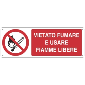 Cartello di divieto 33,3x50 cm Cartelli Segnalatori "Vietato fumare e usare fiamme libere" - E1822X