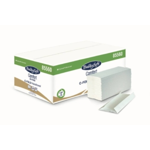 Asciugamani ripiegati a C 2 veli - 23x31 cm Bulkysoft Bianco - (conf.20 fascette da 153 fogli cad.)