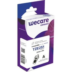 Nastro compatibile Brother 24 mm x 8 metri - Wecare Nero/Bianco K80015W4