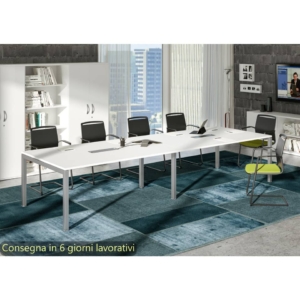 Modulo aggiuntivo per tavolo riunione Artexport Bridge 160x120x72,5 cm gambe alluminio - piano Bianco