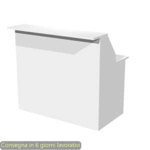 Bancone reception lineare bianco 120x76xH.117 cm in melaminico linea Presto Artexport - 2824-B12/3