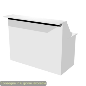 Bancone reception lineare bianco 140x76xH.117 cm in melaminico linea Presto Artexport - 2824-B14/3