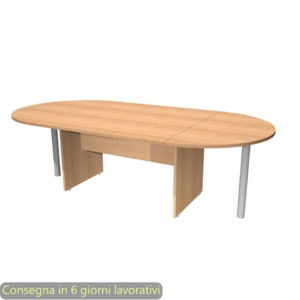 Tavolo riunione ovale Artexport Presto 220x110xh.72 cm piano e struttura Faggio