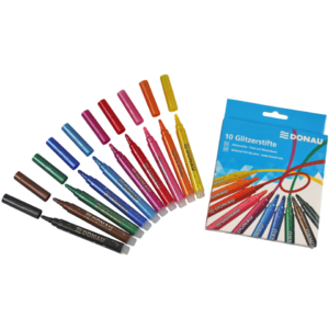 Pennarelli con punta in fibra con glitter Donau colori assortiti - 322234 (conf.10)