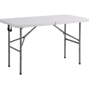 Tavolo rettangolare pieghevole Serena Group in polietilene Bianco e base Nera 122x61xh.74 cm