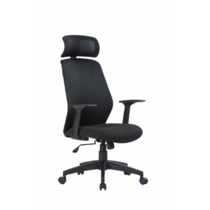 Poltrona presidenziale con braccioli e poggiatesta Tampa rivestita in rete tecnica 62x63xH:117/126 cm Serena Group