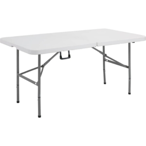 Tavolo rettangolare pieghevole Serena Group in polietilene Bianco e base Nera 152x76xh.74 cm
