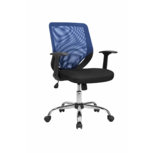 Poltrona operativa con braccioli Serena Group Tucson rivestimento tessuto e schienale in rete blu