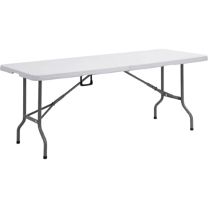 Tavolo rettangolare pieghevole Serena Group in polietilene Bianco e base Nera 183x76xh.74 cm