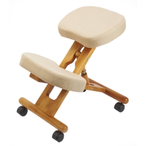 Sgabello ergonomico Serena Group Minneapolis in legno massello ecrù - regolabile