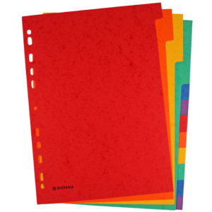 Divisori Donau in presspan 225g/m² - formato A4 colori assortiti - 330365 (25 conf. da 12 tasti cad.)
