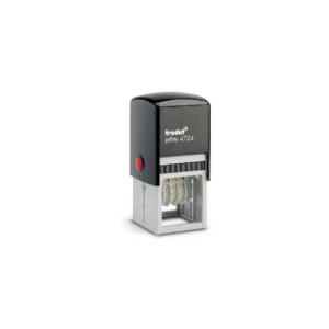 Datario con testo personalizzato Trodat Printy 4724 - 40x40 mm - fino a 3+3 righe - blu - 182291