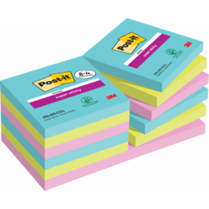 Foglietti riposizionabili Post-it® Super Sticky Cosmic 76x76 mm 90 fogli/blocchetto (PROMO PACK 12 blocchetti)