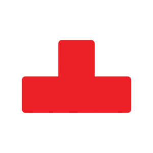 Sticker per pavimenti a T - 15x5 cm - Tarifold Rosso - B197303 (conf.10)