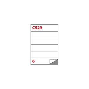 Etichette Bianche Copiatabu C529 laser/inkjet - 6 etichette per foglio - Markin 210x48 mm - X210C529 (conf.100 fogli)