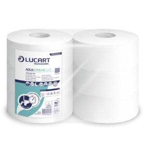 Carta igienica maxi jumbo 2 veli Aquastream 340 metri - rotoli Lucart Professional 340 metri - 812222J (conf.6)
