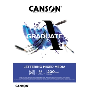 Blocco GRADUATE Lettering Mixed Media A4 20 fogli - 200g/m² Canson Bianco C31250P028