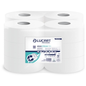 Carta igienica mini jumbo 2 veli Aquastream 150 metri - rotoli Lucart Professional 150 metri - 812223J (conf.12)