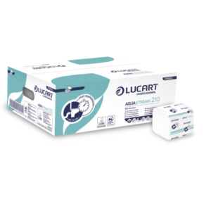 Carta igienica interfogliata 2 veli Aquastream - Lucart Professional (conf.40 fascette da 210 foglietti)