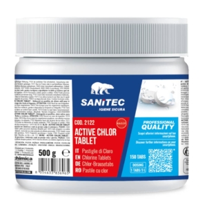 Detergente in pastiglie al cloro attivo Active Chlor Tablet Sanitec 500gr 2122