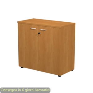 Armadio basso ante battenti con serratura 2898 90x46xh.85 cm Artexport Noce chiaro - AR/MB+AB/4