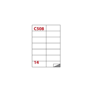 Etichette Bianche permanenti Copiatabu C508 laser/inkjet - 14 etichette per foglio - Markin 105x42,43 mm (conf.100 fogli)