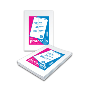 Fogli protocollo A4 - 120g/m² - Blasetti Bianco - A4 chiuso - A3 aperto (conf.100 fogli)