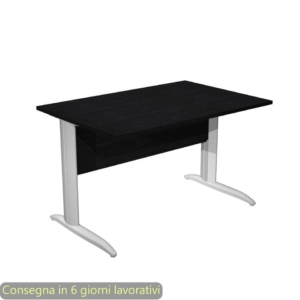Scrivania piano Nero venato frassino 120x80xh.72 cm gamba a L metallo Grigio alluminio Presto Artexport - 004K2/8/AA
