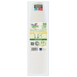 Bicchieri Dopla Green in carta marcati - bianco 100 ml - 42158 (conf.50)