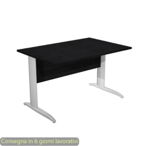 Scrivania piano Nero venato frassino 120x80xh.72 cm gamba a L in metallo effetto cromato Presto - 004K2/8/AR