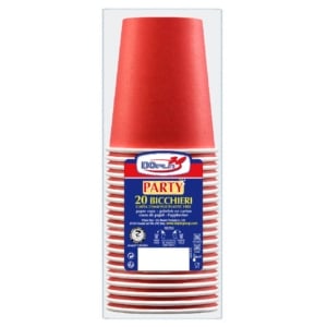 Bicchieri carta WD 250ml Dopla Green Rosso (conf.20)