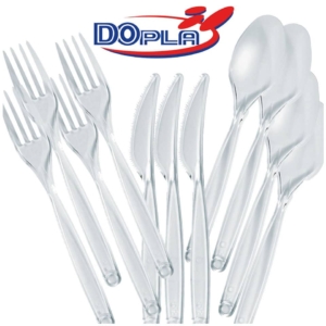 Cucchiai magnum Compact trasparenti in polistirene conf. 50 pz. Dopla Reusable 180 mm - 3439