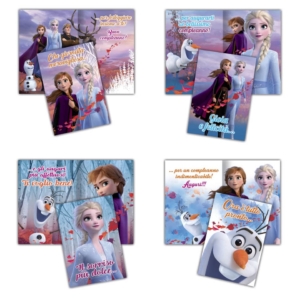 Biglietti auguri Assortiti 11,5x16,8 cm - Rex-Sadoch frozen 2 glitter WDBA035G (conf.12)